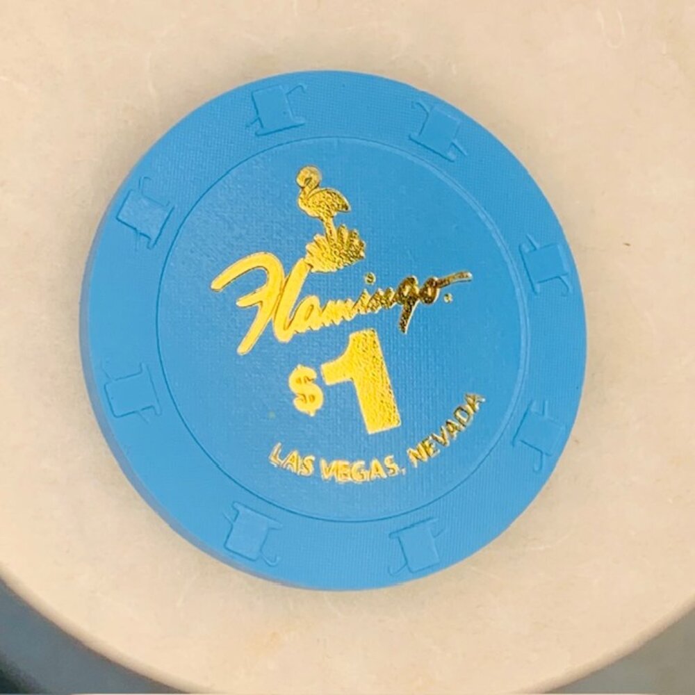 Flamingo Casino Chip Las Vegas $1 Lucky Gift Charm Coin Card Protector Gamble